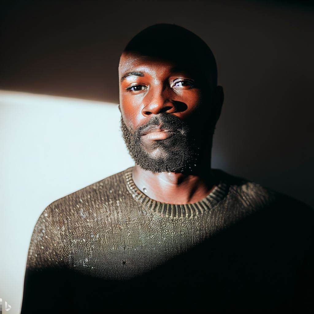 Image of a man emerging from the shadows.