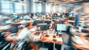 Image of office out of focused.