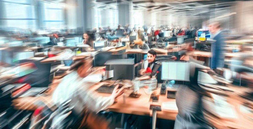Image of office out of focused.